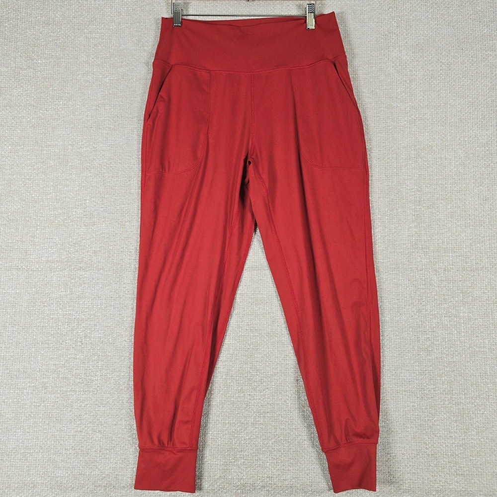 Gradual Womens Red High Waisted Joggers Athletic Yoga Pants Pockets Size XL